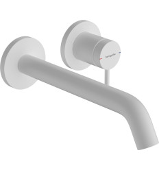 Bateria umywalkowa ścienna, podtynkowa z wylewką 22,5 cm Biały Mat Tecturis S Hansgrohe (73351700)