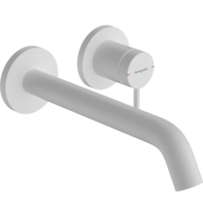Bateria umywalkowa ścienna, podtynkowa z wylewką 22,5 cm Biały Mat Tecturis S Hansgrohe (73351700)
