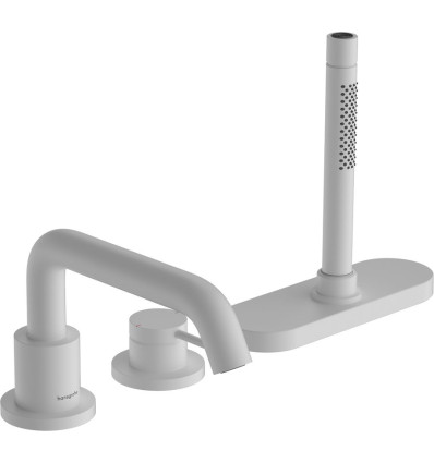 3-otworowa bateria nawannowa Biały Matowy Tecturis S Hansgrohe (73447700)