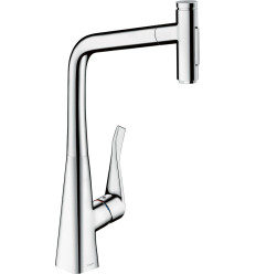 Jednouchwytowa bateria kuchenna 320, wyciągana wylewka, 2jet, sBox Chrom Metris Select M71 Hansgrohe (73816000)