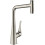 Jednouchwytowa bateria kuchenna 320, wyciągana wylewka, 2jet, sBox Stal Szlachetna Finish Metris Select M71 Hansgrohe (73816800)