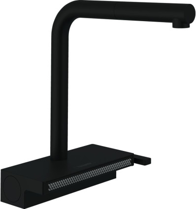 Bateria kuchenna Select z wyciąganą wylewką 2jet Aquno Select M81 czarny mat Hansgrohe (73836670)