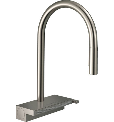 Bateria kuchenna 170 Select z wyciąganą wylewką 3jet Aquno Select M81 stal szlachetna Hansgrohe (73837800)