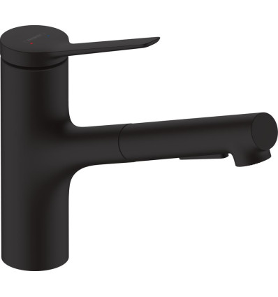 Bateria kuchenna 150 z wyciąganą wylewką 2jet Zesis czarny mat Hansgrohe (74800670)