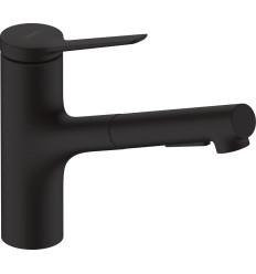 Jednouchwytowa bateria kuchenna 150, wyciągana wylewka, 2jet, sBox lite Czarny Matowy Zesis M33 Hansgrohe (74803670)