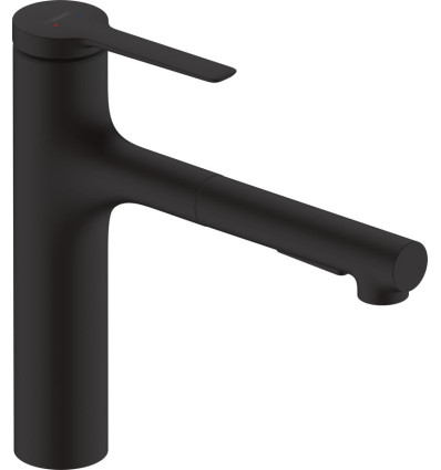 Jednouchwytowa bateria kuchenna 160, wyciągana wylewka, 2jet, sBox lite Czarny Matowy Zesis M33 Hansgrohe (74804670)