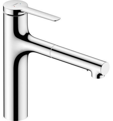 Jednouchwytowa bateria kuchenna 160, metalowa wyciągana wylewka, 2jet Chrom Zesis M33 Hansgrohe (74822000)
