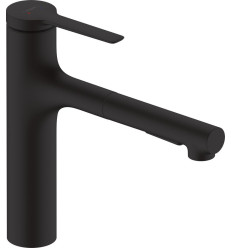 Jednouchwytowa bateria kuchenna 160, metalowa wyciągana wylewka, 2jet Czarny Matowy Zesis M33 Hansgrohe (74822670)