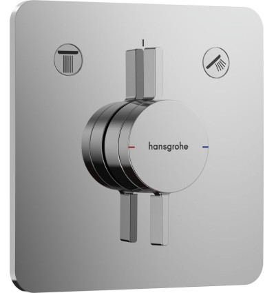Bateria z mieszaczem do 2 odbiorników, podtynkowa Chrom DuoTurn Q Hansgrohe (75414000)