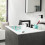 Bateria umywalkowa 3 otworowa 110 z kompletem odpływowym Push-Open Czarny Matowy Finoris Hansgrohe (76033670)