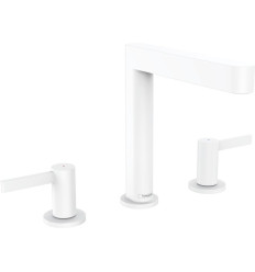 Bateria umywalkowa 3 otwotowa 160 z kompletem odpływowym Push-Open Biały Matowy Finoris Hansgrohe (76034700)