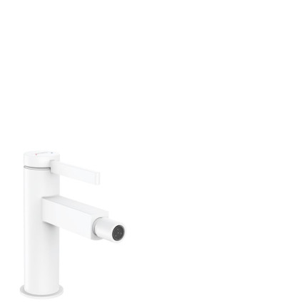 Bateria bidetowa z kompletem odpływowym Push-Open Biały Matowy Finoris Hansgrohe (76200700)