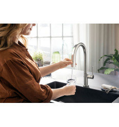 FilterSystem 210 1jet z wyciąganą wylewką, zestaw startowy Stal Szlachetna Finish Aqittura M91 Hansgrohe (76801800)