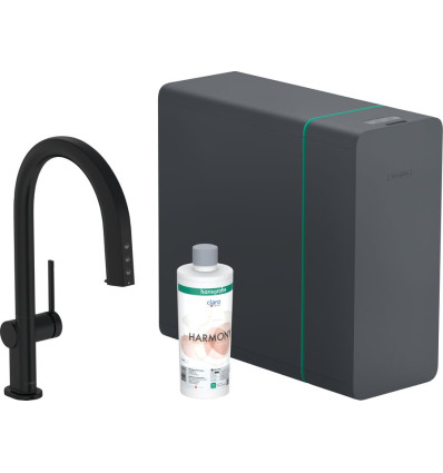 SodaSystem 210, wyciągana wylewka, 1jet, sBox Czarny Matowy Aqittura M91 Hansgrohe (76836670)
