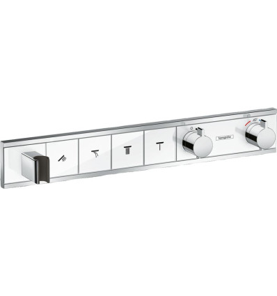 Bateria termostatyczna do 4 odbiorników ze zintegrowanym przyłączem i uchwytem, podtynkowa RainSelect Hansgrohe (15357400)