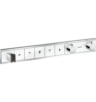 Bateria termostatyczna do 5 odbiorników ze zintegrowanym przyłączem i uchwytem, podtynkowa RainSelect Hansgrohe (15358400)