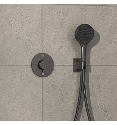 Bateria termostatyczna do 2 odbiorników zgodna z normą EN 1717, podtynkowa Czarny ShowerSelect Comfort S Hansgrohe (15556340)