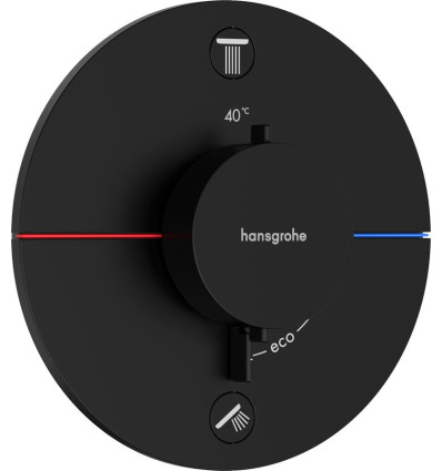 Bateria termostatyczna do 2 odbiorników zgodna z normą EN 1717, podtynkowa Czarny ShowerSelect Comfort S Hansgrohe (15556670)