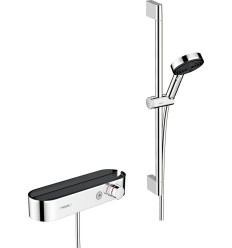 System prysznicowy z drążkiem 65 cm i termostatyczną baterią chrom Pulsify Select S Hansgrohe (24260000)