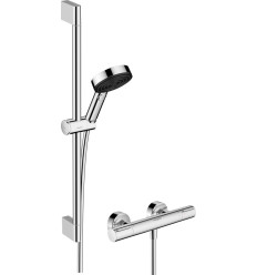System prysznicowy z drążkiem 65 cm i termostatyczną baterią chrom Pulsify Select S Hansgrohe (24272000)