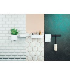 Pakiet główka prysznicowa 105 3jet Activation EcoSmart, panel ścienny 70 cm i zestaw akcesoriów WallStoris Hansgrohe (24291700)