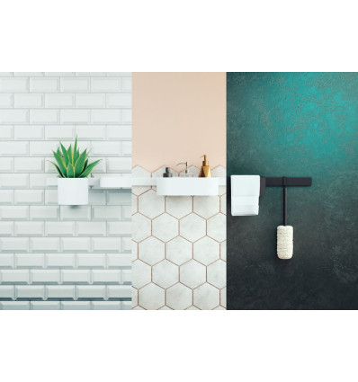 Pakiet główka prysznicowa 105 3jet Activation EcoSmart, panel ścienny 70 cm i zestaw akcesoriów WallStoris Hansgrohe (24291700)