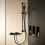 Drążek prysznicowy Pulsify S 90 cm z suwakiem PushSlider i wężem prysznicowym Isiflex 160cm Czarny Unica Hansgrohe (24401670)