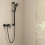 System prysznicowy z drążkiem i baterią czarny mat Vernis Blend Hansgrohe (26958670)