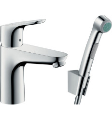 Bateria umywalkowa z Bidetką i wężem i korkiem chrom Focus Hansgrohe (31927000)