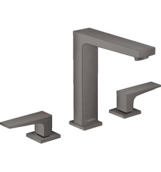 Bateria umywalkowa z uchwytami i korkiem czarny chrom szczotkowany Metropol Hansgrohe (32515340)