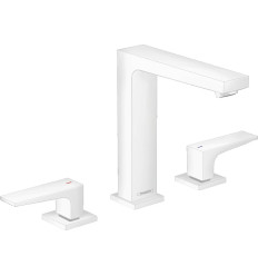 Bateria umywalkowa z uchwytami i korkiem biały mat Metropol Hansgrohe (32515700)