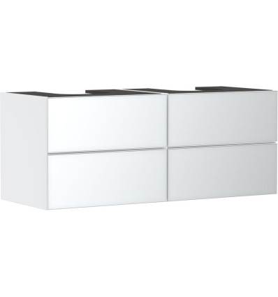 Szafka pod 2 szlifowane umywalki wpuszczane w blat/nablatowe z 4 szufladami 1370/550, Biały Xevolos E Hansgrohe (54196320)