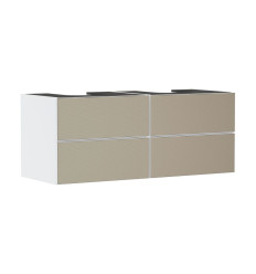 Szafka pod 2 szlifowane umywalki wpuszczane w blat/nablatowe z 4 szufladami 1370/550, Biały Xevolos E Hansgrohe (54196390)