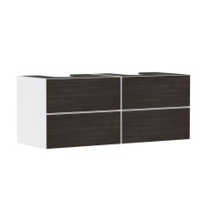 Szafka pod 2 szlifowane umywalki wpuszczane w blat/nablatowe z 4 szufladami 1370/550, Biały Xevolos E Hansgrohe (54196730)