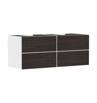 Szafka pod 2 szlifowane umywalki wpuszczane w blat/nablatowe z 4 szufladami 1370/550, Biały Xevolos E Hansgrohe (54196730)