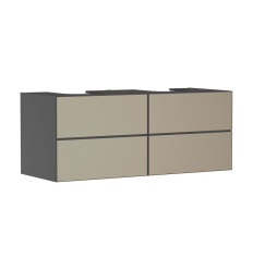 Szafka pod 2 szlifowane umywalki wpuszczane w blat/nablatowe z 4 szufladami 1370/550, Szary Xevolos E Hansgrohe (54198390)