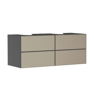 Szafka pod 2 szlifowane umywalki wpuszczane w blat/nablatowe z 4 szufladami 1370/550, Szary Xevolos E Hansgrohe (54198390)