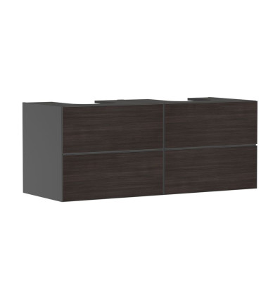 Szafka pod 2 szlifowane umywalki wpuszczane w blat/nablatowe z 4 szufladami 1370/550, Szary Xevolos E Hansgrohe (54198730)