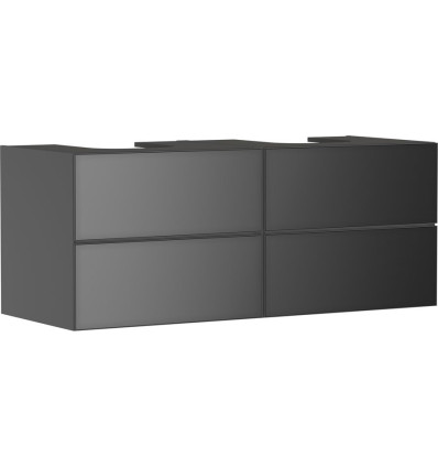 Szafka pod 2 szlifowane umywalki wpuszczane w blat/nablatowe z 4 szufladami 1370/550, Szary Xevolos E Hansgrohe (54198770)
