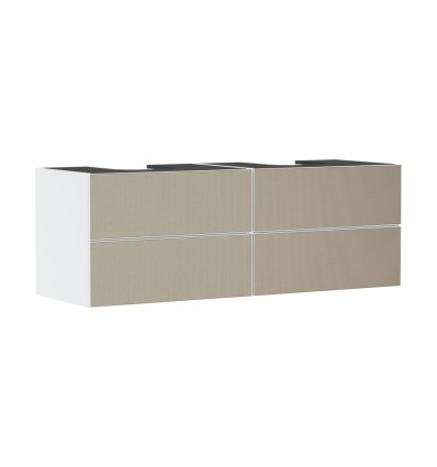 Szafka pod 2 szlifowane umywalki wpuszczane w blat/nablatowe z 4 szufladami 1570/550, Biały Xevolos E Hansgrohe (54199390)