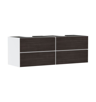 Szafka pod 2 szlifowane umywalki wpuszczane w blat/nablatowe z 4 szufladami 1570/550, Biały Xevolos E Hansgrohe (54199730)