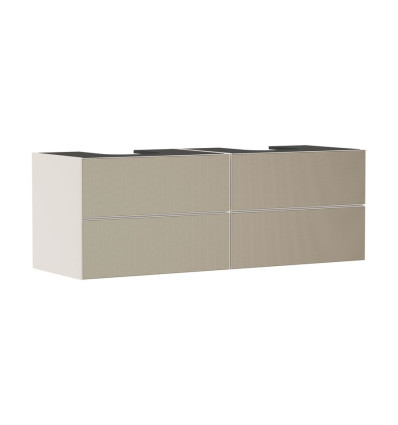 Szafka pod 2 szlifowane umywalki wpuszczane w blat/nablatowe z 4 szufladami 1570/550, Piaskowy Xevolos E Hansgrohe (54200390)