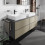 Szafka pod 2 szlifowane umywalki wpuszczane w blat/nablatowe z 4 szufladami 1570/550, Szary Xevolos E Hansgrohe (54201390)