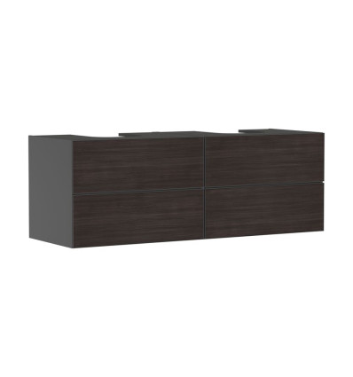 Szafka pod 2 szlifowane umywalki wpuszczane w blat/nablatowe z 4 szufladami 1570/550, Szary Xevolos E Hansgrohe (54201730)