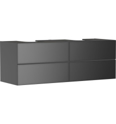 Szafka pod 2 szlifowane umywalki wpuszczane w blat/nablatowe z 4 szufladami 1570/550, Szary Xevolos E Hansgrohe (54201770)