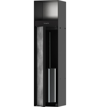 Wnęka ścienna na papier toaletowy z pojemnikiem na szczotkę toaletową i drzwiczkami Czarny XtraStoris Rock Hansgrohe (56062670)