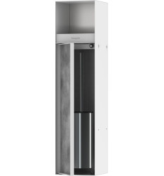 Wnęka ścienna na papier toaletowy z pojemnikiem na szczotkę toaletową i drzwiczkami Biały XtraStoris Rock Hansgrohe (56062700)