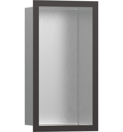 Wnęka ścienna z ozdobną ramką 30x15 Czarny Chrom/Stal XtraStoris Individual Hansgrohe (56094340)