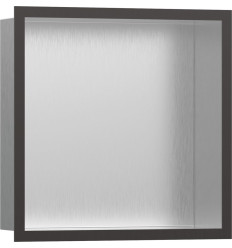 Wnęka ścienna z ozdobną ramką 30x30 Czarny Chrom/Stal XtraStoris Individual Hansgrohe (56097340)