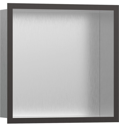 Wnęka ścienna z ozdobną ramką 30x30 Czarny Chrom/Stal XtraStoris Individual Hansgrohe (56097340)